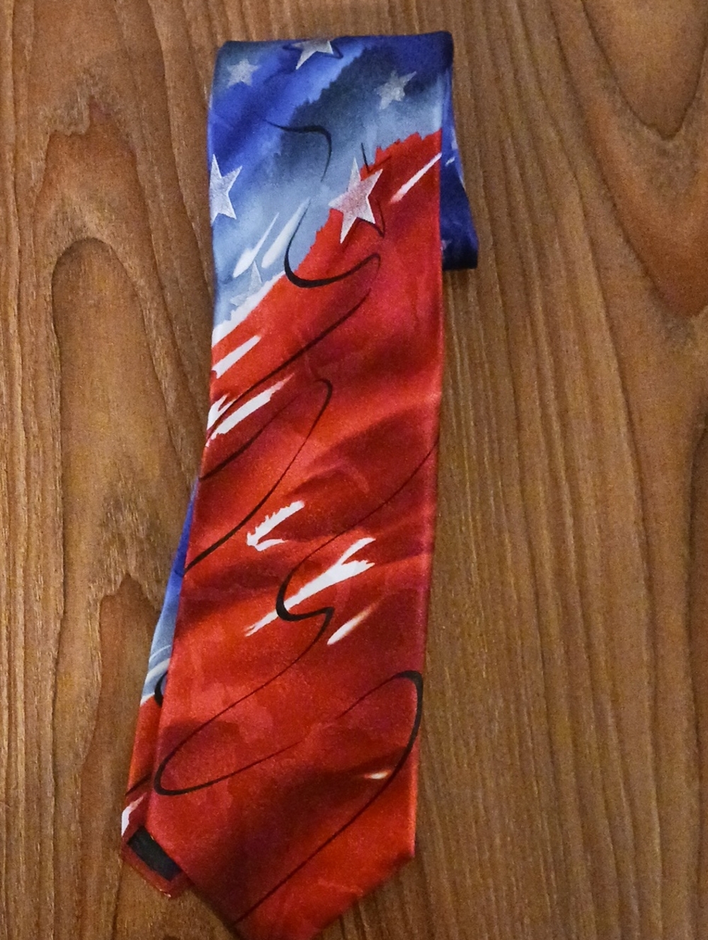 J. Garcia Red and Blue Star-Accent Men's Tie
